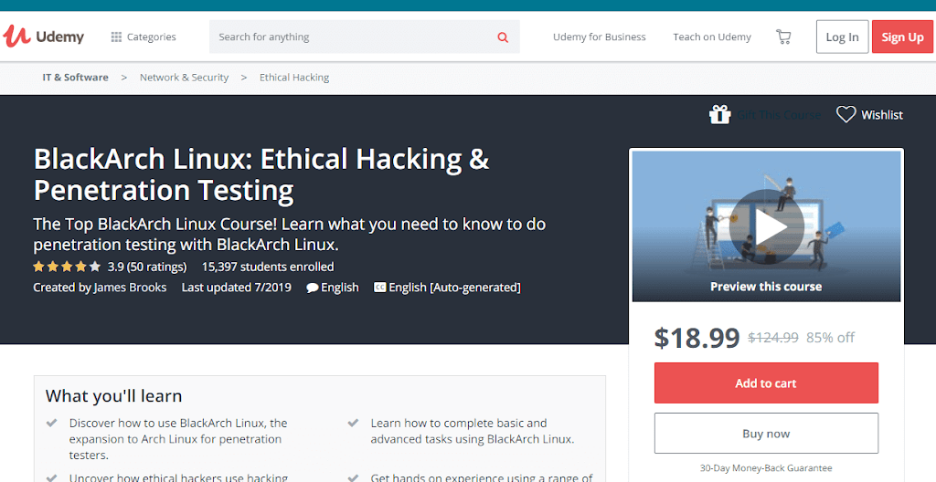 Professional course to learn ethical hacking using BlackArch Linux